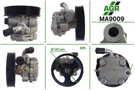 Насос ГУР с механическим приводом, новый, MAZDA 3 2003-2008, AGR (MA9009)