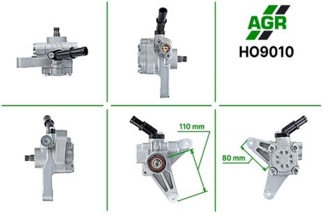 Насос ГУР с механическим приводом, новый, HONDA ACCORD 07-, HONDA PILOT 08-, AGR (HO9010)