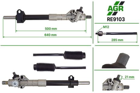 Рульова рейка без ПК, нова, RENAULT TRAFIC 80-01, AGR (RE9103)