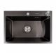 Кухонная мойка 65*45 с черным покрытием PVD VALESO Handmade (3,0/1,5)