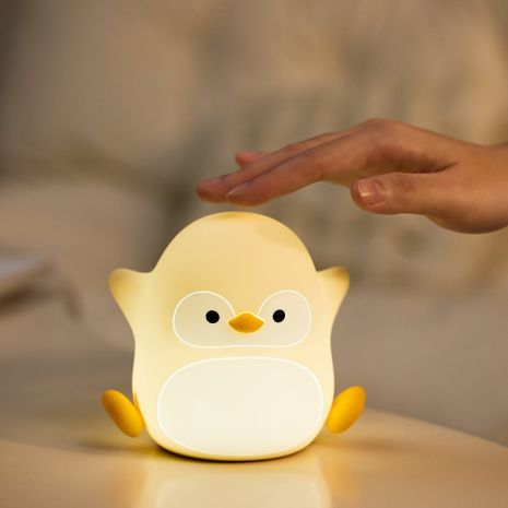 Ночник детский силиконовый сенсорный Пингвин VALESO A051 для спальни аккумуляторный бежевый