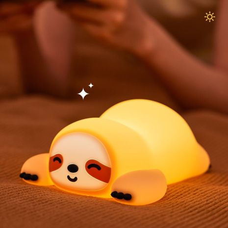Ночник детский силиконовый сенсорный Ленивец VALESO A046 для спальни аккумуляторный желтый