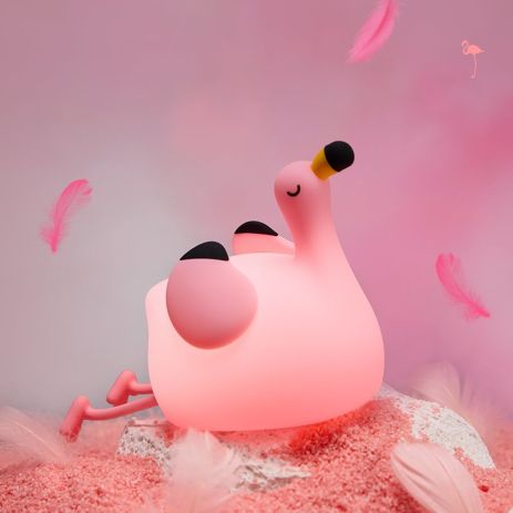 Ночник детский силиконовый сенсорный Фламинго VALESO A049 для спальни аккумуляторный розовый