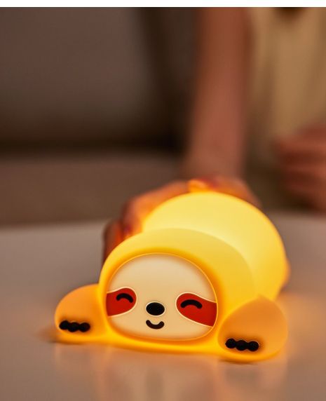 Дитячий нічник силіконовий сенсорний Лінивець VALESO A046 для спальні акумуляторний жовтий