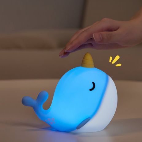 Ночник детский силиконовый сенсорный Кит VALESO A044 для спальни аккумуляторный голубой