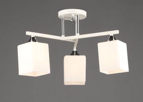 Люстра потолочная на 3 плафона VALESO N6788/3 для спальни гостиной белый хром