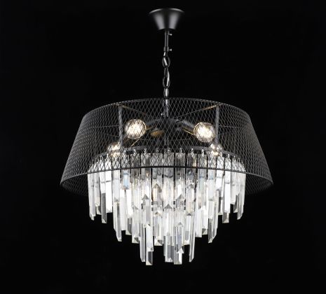 Подвесная хрустальная люстра в стиле лофт Sirius B S2452/6 BK