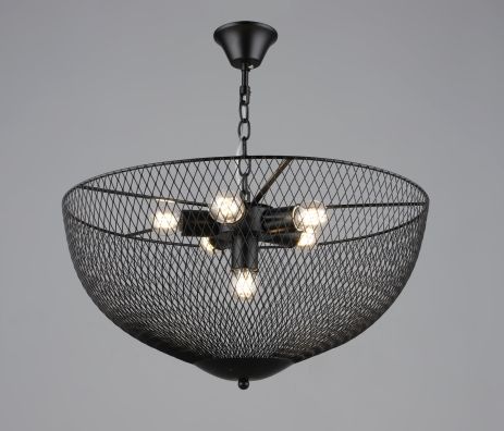 Підвісна люстра в стилі лофт металева Sirius B S2474/6 BK чорна