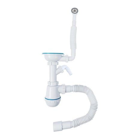 Сифон одинарний для гранітних мийок (білий) TM Valeso (арт. 610)