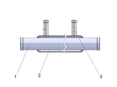 Подогреватель топлива (антифриз – 30 мм; топливо – 8 мм) из нержавеющей стали (Р409), ACS (Р409)