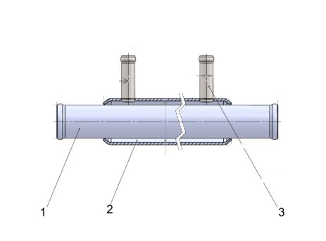 Подогреватель топлива (антифриз – 30 мм; топливо – 8 мм) из нержавеющей стали (Р409), ACS (Р409)