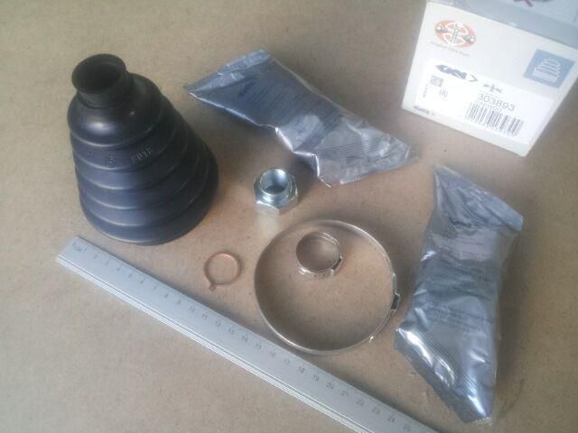 Пыльник ШРУСа Lanos наружный, GKN (303893) (пыльник+смазка+хомуты+гайка) (96243578) Пыльник ШРУСа Lanos наружный, GKN (303893) (пыльник+смазка+хомуты+гайка) (96243578)