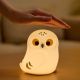 Ночник силиконовый сенсорный игрушка Сова VALESO A052 детский для спальни белый
