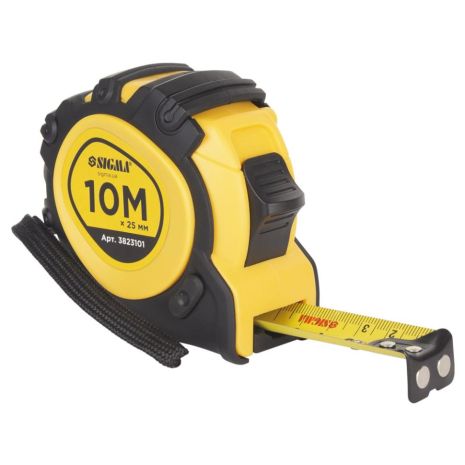 Рулетка магнітна фіксатор + гальмо 10м×25мм SIGMA 3823101