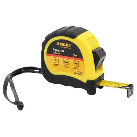 Рулетка SIGMA 3815051 Shiftlock, 5м×19мм