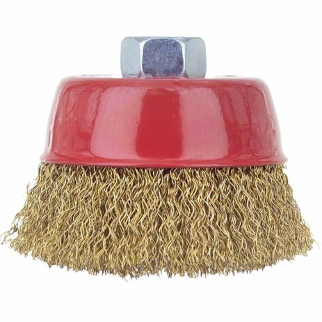 Дротяна щітка чашеподібна Ø75мм М14×2мм латунована SIGMA 9014071 Дротяна щітка чашеподібна Ø75мм М14×2мм латунована SIGMA 9014071