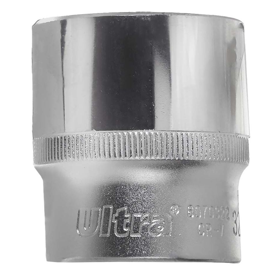 Насадка шестигранна коротка 1/2" 32мм CrV ULTRA 6070322 Насадка шестигранна коротка 1/2" 32мм CrV ULTRA 6070322