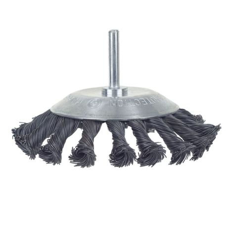 Конусоподібна щітка дротяна Ø115мм хвостовик Ø6мм, SIGMA стала кручена 9025111