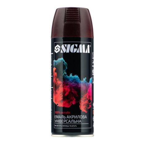 Акрилова емаль аерозольна 400мл RAL 3005 (темно-вишневий глянець) SIGMA 2736941