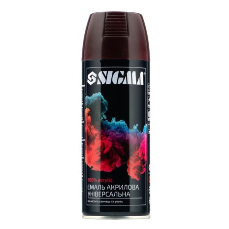 Акрилова емаль аерозольна 400мл RAL 3005 (темно-вишневий глянець) SIGMA 2736941