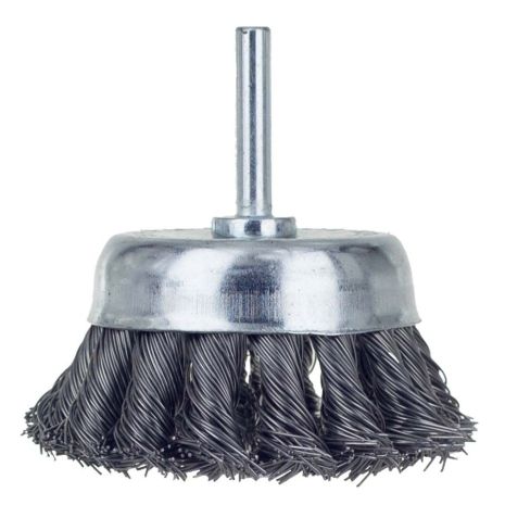 Щітка дротяна чашеподібна Ø75мм хвостовик Ø6мм (сталева кручена) SIGMA 9028071