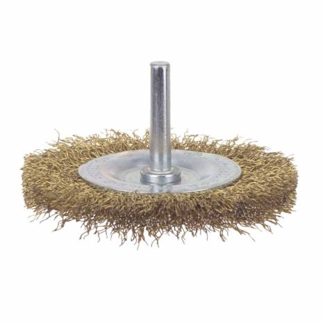 Щітка дротяна дископодібна Ø75мм хвостовик Ø6мм (латунированная) SIGMA 9013071