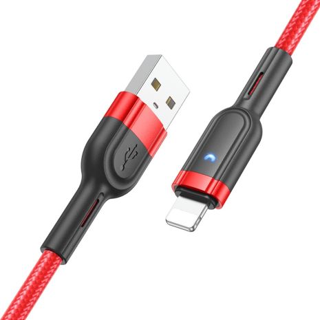 Кабель Hoco U117 USB to Lightning 1.2m червоний