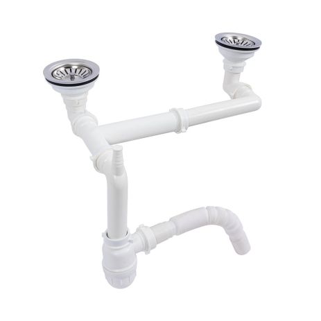 Подвійний сифон для гранітних мийок VALESO (арт. 820) без переливу Подвійний сифон для гранітних мийок VALESO (арт. 820) без переливу