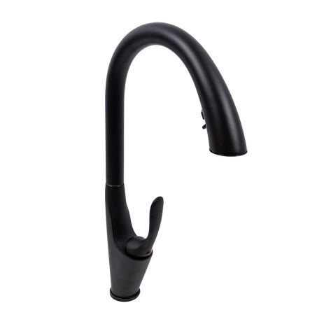 Смеситель кухонный с выдвижным изливом VALESO OB-D91A (PVD черный, латунь)