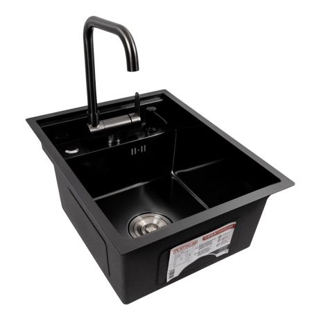 Черная скрытая кухонная мойка CM 40*50 PVD, Platinum Handmade