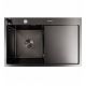 Чорна кухонна мийка CM 78*50 L PVD VALESO Handmade (круглий сифон 3,0/0,8)
