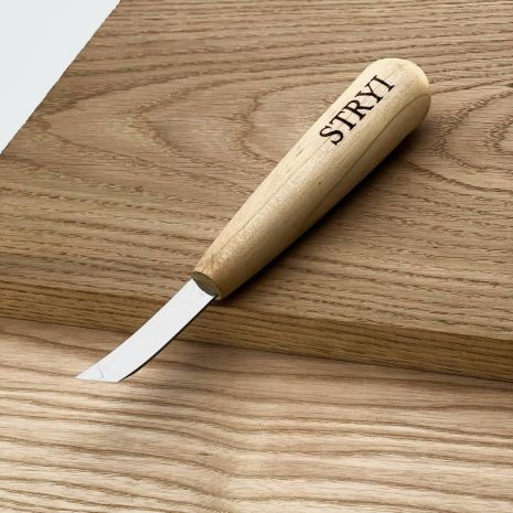 Стамеска клюкарза скошенная STRYI Profi 13мм (для правой руки) для труднодоступных мест