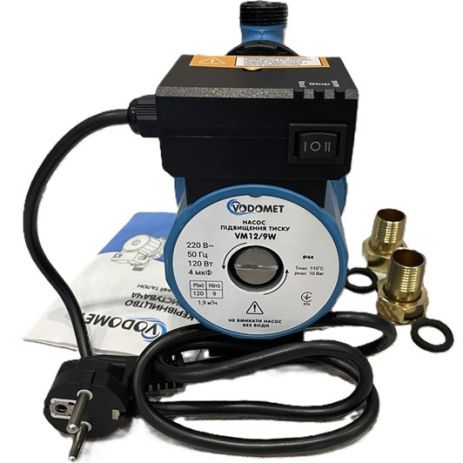 Мідна обмотка Люкон "ВОДОМЕТ" безшумний насос підвищення тиску води в квартирі, будинку чи котеджі GRS15/9W