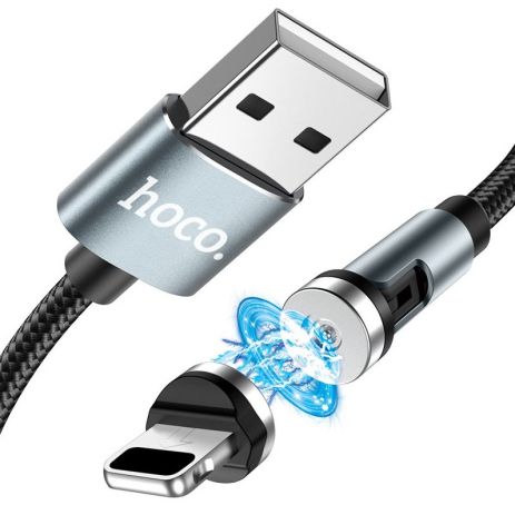 Кабель USB HOCO U94 магнітний, USB - Lightning, 2.4А (1.2М) чорний