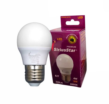 SIRIUSSTAR світлодіодна лампа 3406 G45 4W-4000K-E27