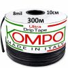 Стрічка 300м з кроком 10см KOMPO (Італія) Емітерна стрічка крапельного поливу з кроком за 10 см крапельний полив 300 метрів