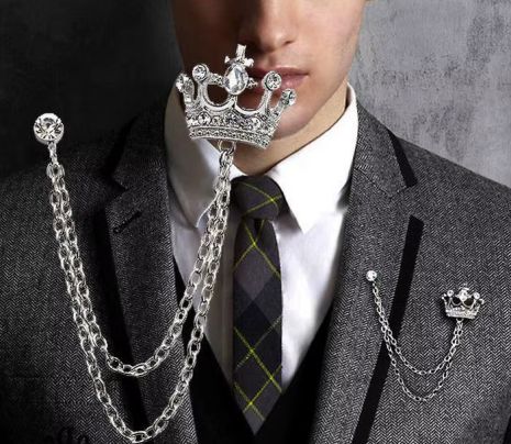Брошка корона на лацкані у вигляді корони шпилька з короною чоловіча