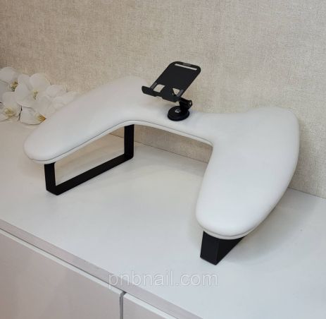 Підставка під руки ( підлокітник ) з тимачем для телефону, біла