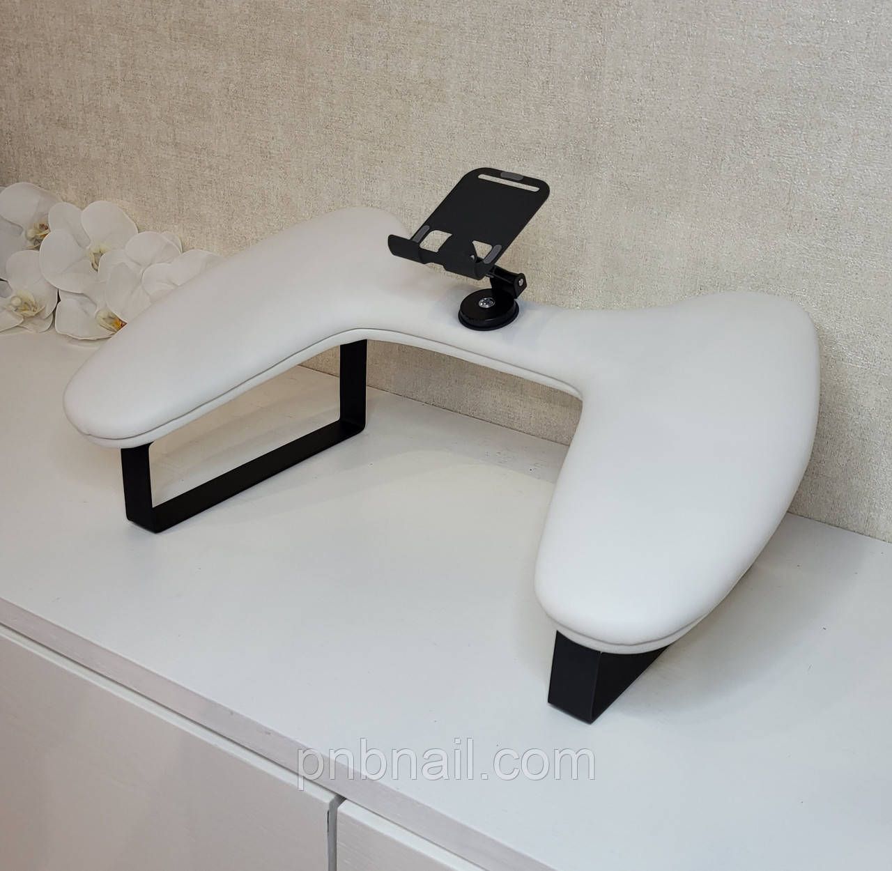 Підставка під руки ( підлокітник ) з тимачем для телефону, біла Підставка під руки ( підлокітник ) з тимачем для телефону, біла