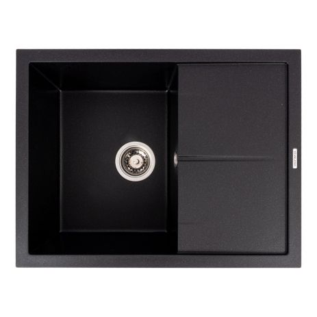 Гранитная кухонная мойка Valeso Cripta 6550 матовая Черный металлик