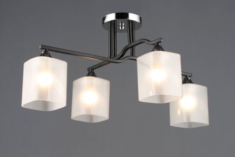 Люстра A4456/4 (Чорний+Хром) на чотири плафони