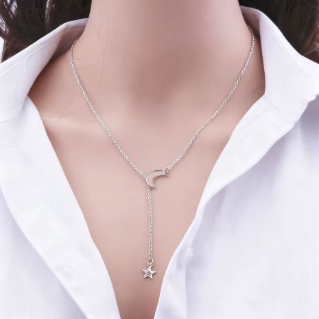 Подвеска луна и звезда кулон со звездочкой и серебристым месяцем