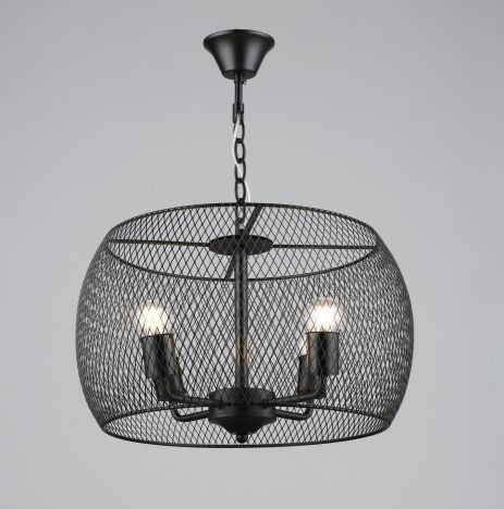 Люстра підвісна в стилі лофт металева Sirius B S2460/4 BK, чорна
