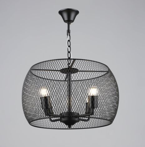 Металлическая подвесная люстра в стиле лофт Sirius B S2460/4 BK черная Металлическая подвесная люстра в стиле лофт Sirius B S2460/4 BK черная