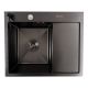 Кухонна мийка CM 58*48 L PVD чорна VALESO Handmade (круглий сифон 3,0/0,8)