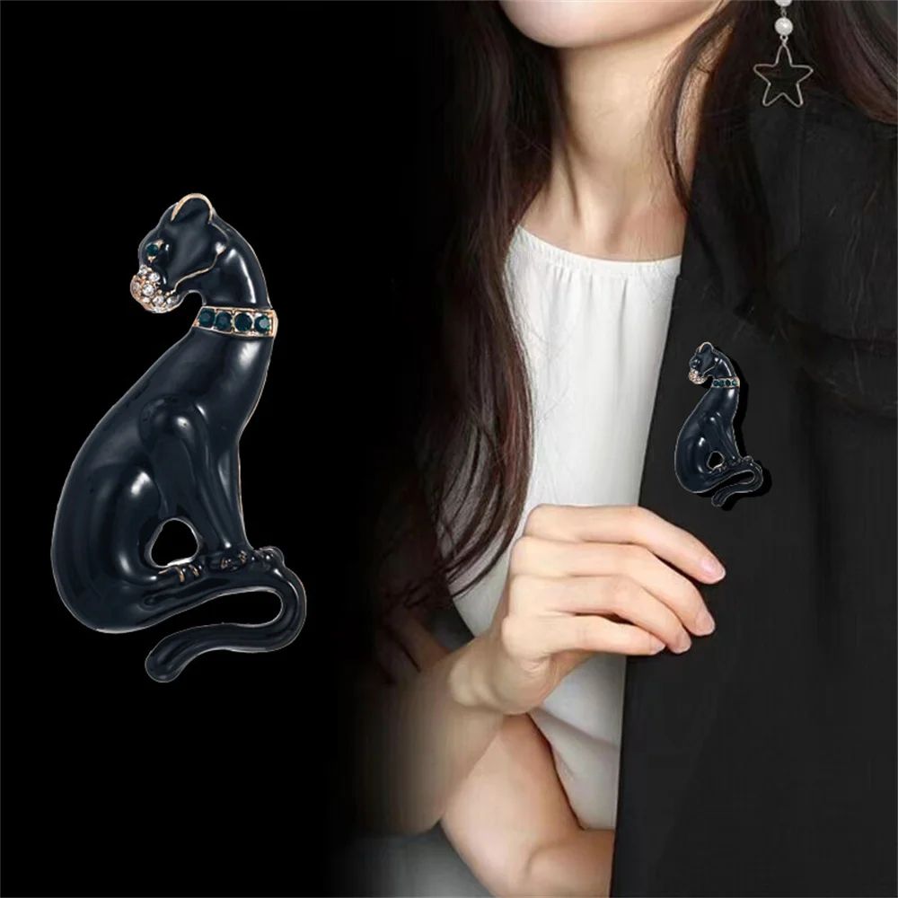 Брошка Леопард шпилька у вигляді чорного леопарда Брошка Леопард шпилька у вигляді чорного леопарда