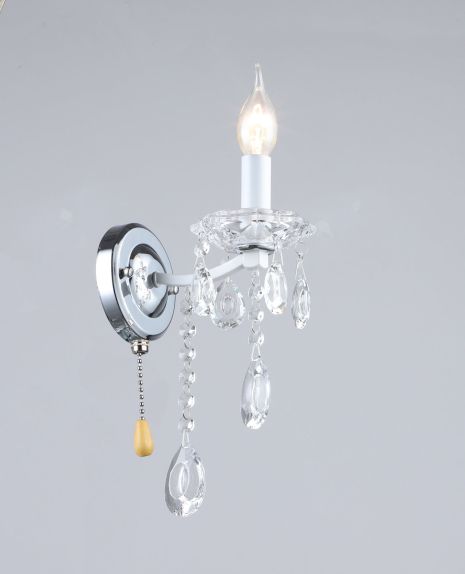 Класичне бра VALESO A4461/1W білий+хром Класичне бра VALESO A4461/1W білий+хром