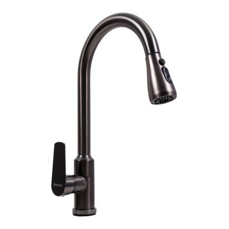 Змішувач кухонний Valeso TH38 PVD чорний з висувною лійкою