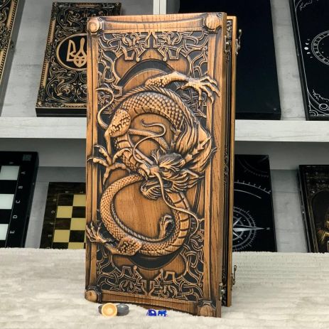 Нарди дерев'яні Дракон довгі та короткі нарди 46×23 см