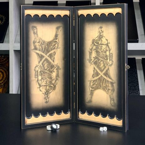 Патріотичні нарди ручної роботи Тризуб 50×23см